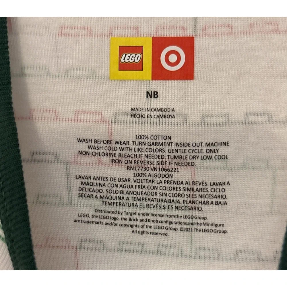 New TARGET LEGO Collab Brick Themed Footed One Piece Footed Romper ,‎ Size - NB